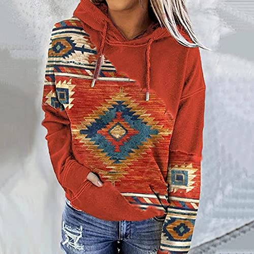 Womens Pullover Loose Tops Sweaters Blouse Sweatshirt Sweatshirts T-Shirt Casual Shirts Tees Western Aztec Geometric Hoodies Ethnic Graphic Pullover Sweater Shirts Prited Hoodie Long Sleeve Generic