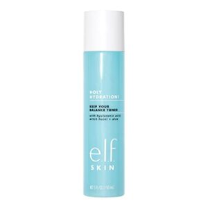 e.l.f, keep your balance toner, gentle, refreshing, anti-inflammatory, removes makeup & impurities, hydrates, cleanses, soothes, infused with hyaluronic acid, witch hazel and aloe, 5.07 fl oz