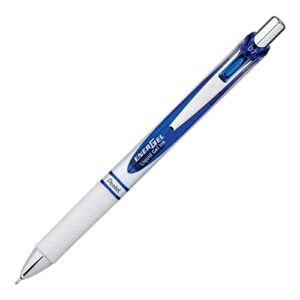 pentel® energel pearl pens, 0.7mm, needle point, blue ink, pack of 12