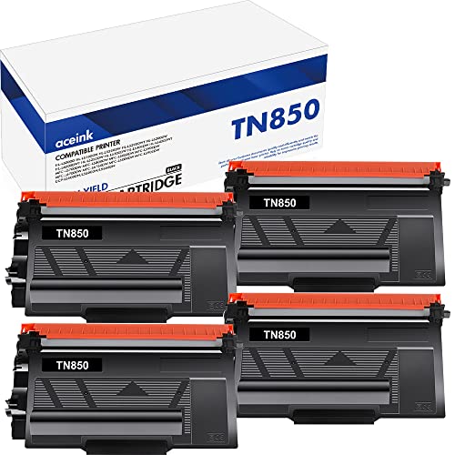 TN850 High Yield Toner Cartridge: 4-Pack Black Compatible Replacement for Brother TN 850 TN-850 TN820 TN-820 HL-L6200DW HL-L5200DW MFC-L5900DW HL-L6200DWT MFC-L5700DW MFC-L5850DW MFC-L5800DW Printer