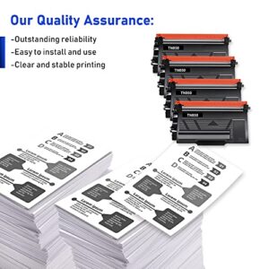 TN850 High Yield Toner Cartridge: 4-Pack Black Compatible Replacement for Brother TN 850 TN-850 TN820 TN-820 HL-L6200DW HL-L5200DW MFC-L5900DW HL-L6200DWT MFC-L5700DW MFC-L5850DW MFC-L5800DW Printer