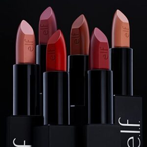 e.l.f. O Face Satin Lipstick, Richly Pigmented, Nourishing & Long-Lasting Creamy Lipstick, Infused With Jojoba, Vegan & Cruelty-Free, No Regrets