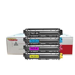 Speedy Toner Compatible Toner Cartridges TN221/TN225 use for Brother MFC-9130 MFC-9130CW Replaces Part # TN-221BK, TN-225C, TN-225Y and TN-225M- (4 Pack)