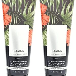 Bath & Body Works Bath and Body Works Island Men's Collection Ultimate Hydration Ultra Shea Cream 8 Oz 2 Pack (Island) green 1 pounds 16 Ounce