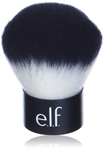 e.l.f., Kabuki Face Brush, Synthetic Haired, Versatile, Compact, Applies Bronzer, Powder, or Highlighter, Soft, Absorbent, Wet or Dry Product, Compact, Travel-Size, 0.64 Oz