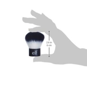 e.l.f., Kabuki Face Brush, Synthetic Haired, Versatile, Compact, Applies Bronzer, Powder, or Highlighter, Soft, Absorbent, Wet or Dry Product, Compact, Travel-Size, 0.64 Oz