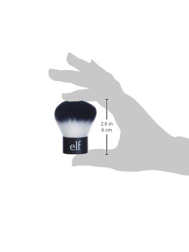 e.l.f., Kabuki Face Brush, Synthetic Haired, Versatile, Compact, Applies Bronzer, Powder, or Highlighter, Soft, Absorbent, Wet or Dry Product, Compact, Travel-Size, 0.64 Oz