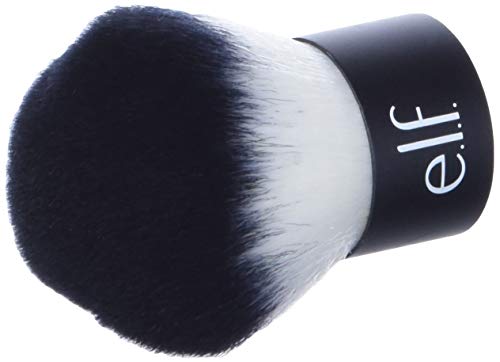 e.l.f., Kabuki Face Brush, Synthetic Haired, Versatile, Compact, Applies Bronzer, Powder, or Highlighter, Soft, Absorbent, Wet or Dry Product, Compact, Travel-Size, 0.64 Oz