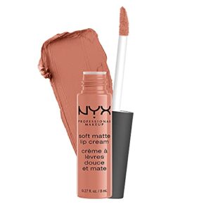 nyx professional makeup soft matte lip cream, lightweight liquid lipstick – athens (matte peach beige)