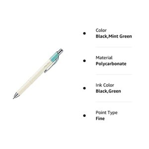 Pentel Gel Ink Ballpoint Pen ENERGEL Clena 0.4mm (Black Ink) [Mint green] x 3 pieces (Japan Import)