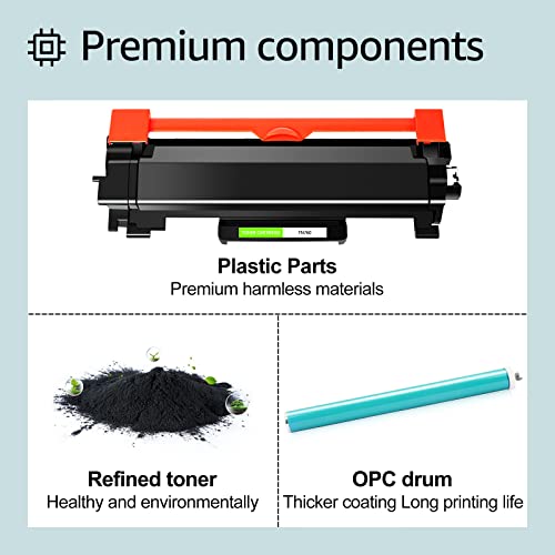 greencycle Compatible Toner Cartridge Replacement for Brother TN760 TN-760 TN730 to Use with HL-L2350DW HL-L2395DW HL-L2390DW HL-L2370DW MFC-L2750DW MFC-L2710DW (Black, 4-Pack)