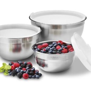 Cuisinart CTG-00-SMB Stainless Steel Mixing Bowls with Lids, 3 Piece, 5 quartz