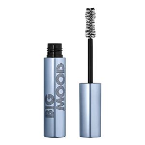 e.l.f. big mood waterproof mascara, instantly creates long-lasting, bold & lifted, voluminous lashes, infused with jojoba wax, black, 0.30 fl oz