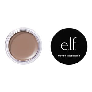 e.l.f. putty bronzer, creamy & highly pigmented formula, creates a long-lasting bronzed glow, infused with argan oil & vitamin e, feelin’ shady, 0.35 oz (10g)