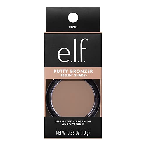 e.l.f. Putty Bronzer, Creamy & Highly Pigmented Formula, Creates a Long-Lasting Bronzed Glow, Infused with Argan Oil & Vitamin E, Feelin’ Shady, 0.35 Oz (10g)