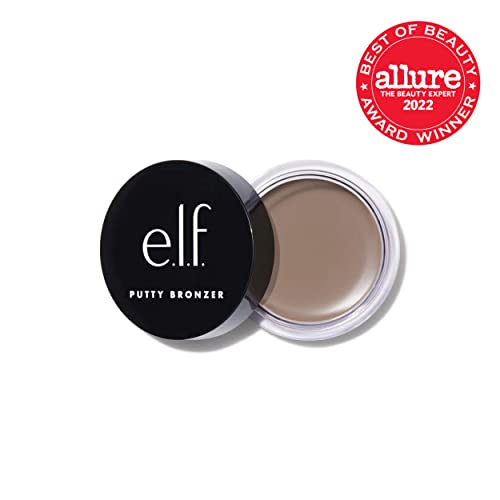 e.l.f. Putty Bronzer, Creamy & Highly Pigmented Formula, Creates a Long-Lasting Bronzed Glow, Infused with Argan Oil & Vitamin E, Feelin’ Shady, 0.35 Oz (10g)