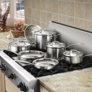 12 Piece Cookware Set by Cuisinart, MultiClad Pro Triple Ply, Silver, MCP-12N