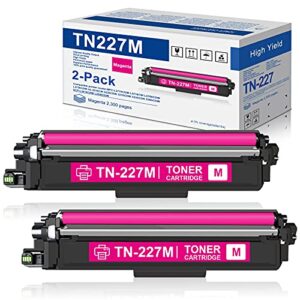 2-pack magenta tn227 tn-227 tn-227m toner cartridge replacement for brother tn227m mfc-l3770cdw mfc-l3750cdw hl-l3230cdw hl-l3290cdw hl-l3210cw mfc-l3710cw printer toner cartridge