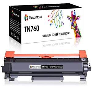 MasaiMara Compatible TN760 Toner Cartridge Replacement for Brother TN-760 TN 760 TN730 TN-730 for HL-L2350DW DCP-L2550DW HL-L2395DW HL-L2390DW HL-L2370DW MFC-L2750DW MFC-L2710DW Toner (Black, 1 Pack)