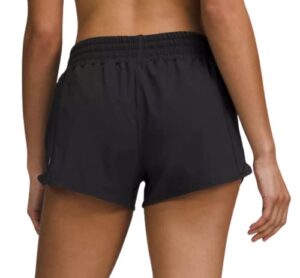 lululemon athletica hotty hot high-rise short 2.5in (black, size 0, numeric-0)