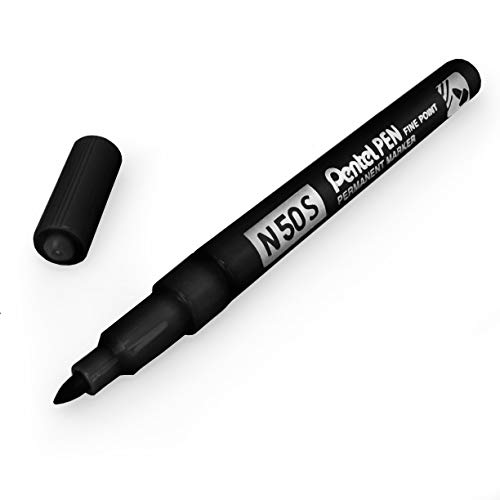 Pentel N50S Fine Permanent Marker – 3.18mm Bullet Tip – Pack of 3 – Black