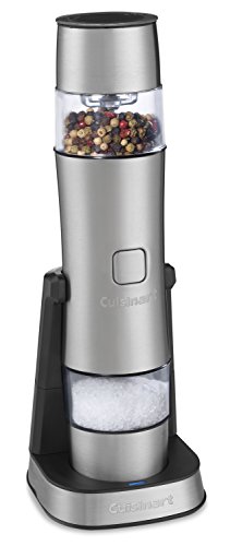 Cuisinart SG-3 Rechargeable Salt, Pepper and Spice Mill Mini Prep Plus Food Processor, Stainless Steel