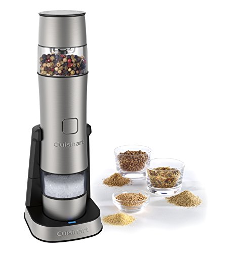 Cuisinart SG-3 Rechargeable Salt, Pepper and Spice Mill Mini Prep Plus Food Processor, Stainless Steel