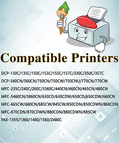 MM MUCH & MORE Compatible Ink Cartridge Replacement for HP Brother LC 51 LC-51 LC51 use for DCP-130C DCP-150C MFC-230C MFC-240C MFC-3360C Printer (4 Black, 2 Cyan, 2 Magenta, 2 Yellow, 10-Pack)