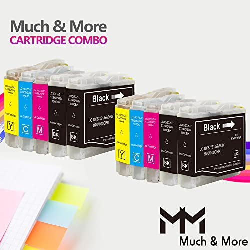MM MUCH & MORE Compatible Ink Cartridge Replacement for HP Brother LC 51 LC-51 LC51 use for DCP-130C DCP-150C MFC-230C MFC-240C MFC-3360C Printer (4 Black, 2 Cyan, 2 Magenta, 2 Yellow, 10-Pack)