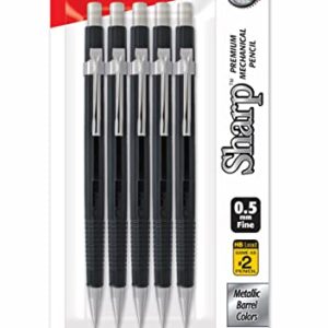 Pentel Sharp Mechanical Pencil 0.5 mm - Black - Pack of 5