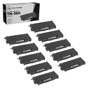 ld compatible toner cartridge replacement for brother tn-360 high yield (black, 10-pack)