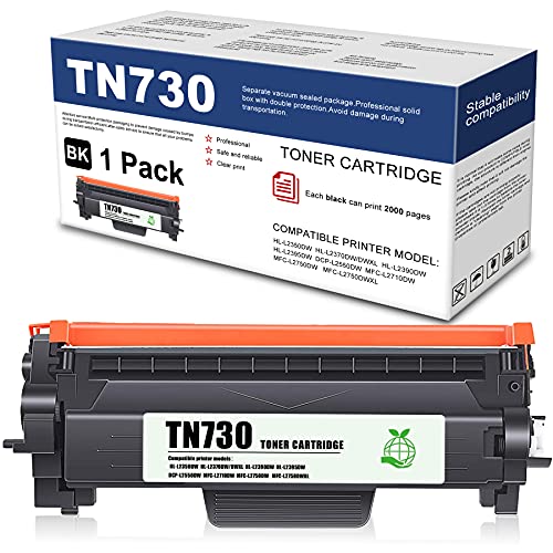 Thy TN730 TN-730 Compatible Toner Cartridge Black Replacement for Brother MFC-L2750DW MFC-L2710DW DCP-L2550DW HL-L2395DW HL-L2390DW MFC-L2750DWXL Printer (1 Pack)