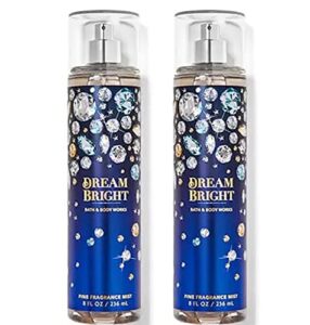 bath & body works dream bright fine fragrance body mist gift set 8 oz pack lot of 2 (dream bright)