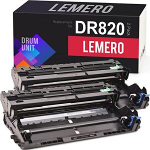 lemero compatible drum unit replacement for brother dr820 dr-820 dr 820 to use with hl-l6200dw hl-l5100dn mfc-l5900dw mfc-l5850dw mfc-l5700dw mfc-l6800dw mfc-l5800dw (2 pack)