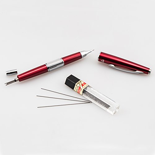 Pentel Sharp Kerry Automatic Pencil, 0.5mm Lead Size, Red Barrel, 1 Each (P1035B)