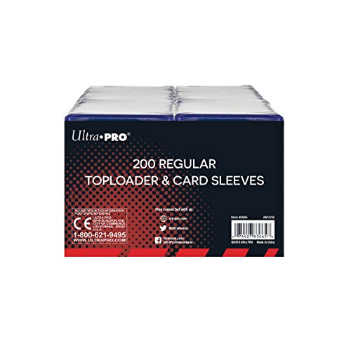 Ultra PRO 3" x 4" Clear Regular Top Loaders for Cards with Card Sleeves Bundle Standard Size 200ct Baseball Card Sleeves Trading Card Sleeve Baseball Card Protectors Toploader Card Protectors