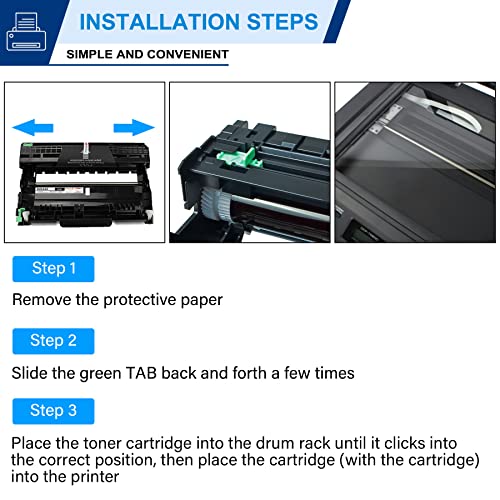 TN-450 High Yield Toner Cartridge & DR420 Drum Unit Compatible TN450 DR420 Replacement for Brother DR420 TN-450 for Brother DCP-7065D MFC-7360N MFC-7460DN Printer Toner.(1 Toner, 1 Drum 2 Pack)