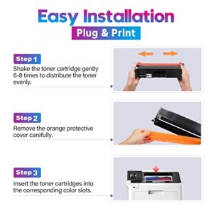 ONLYU Compatible Toner Cartridge Replacement for Brother TN433 TN433BK TN431 for MFC-L8900CDW HL-L8360CDW HL-L8360CDWT HL-L8260CDW HL-L9310CDW MFCL8610CDW MFCL9570CDW Printer (4-Pack)