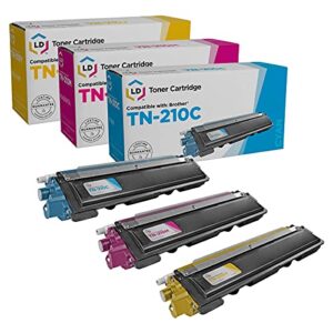 ld products compatible toner cartridge replacements for brother tn210 (cyan magenta yellow 3-pack) for dcp-9010cn, hl-3045cn, hl-3070cw, hl-3075cw, mfc-9010cn, mfc-9125cn, mfc-9320cw, mfc-9325cw