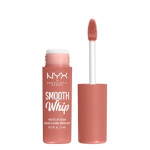 nyx professional makeup smooth whip matte lip cream, long lasting, moisturizing, vegan liquid lipstick – cheeks (soft pinky nude)