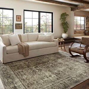 Magnolia Home by Joanna Gaines x Loloi Sinclair Collection SIN-01 Machine Washable Pebble / Taupe 8'-6" x 11'-6" Area Rug