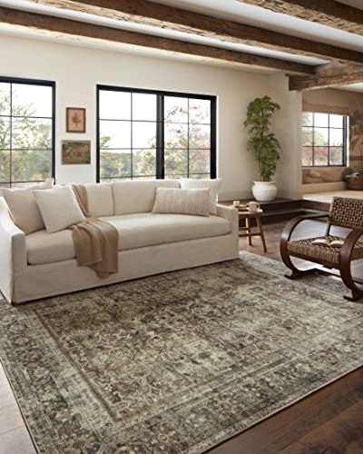 Magnolia Home by Joanna Gaines x Loloi Sinclair Collection SIN-01 Machine Washable Pebble / Taupe 8'-6" x 11'-6" Area Rug