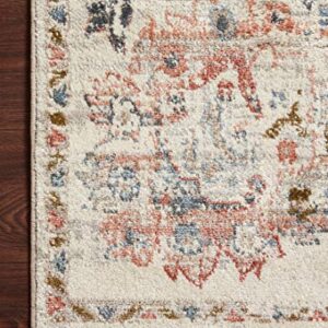 Loloi II Saban Collection SAB-09 Ivory/Multi, Traditional 5'-3" x 7'-6" Area Rug