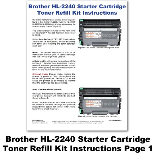 Brother HL 2240 Starter Cartridge Toner Refill Kit