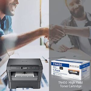 2-Pack Black High Yield TN450 TN-450 Toner Cartridge Compatible Replacement for Brother HL-2280DW HL-2230 HL-2240 MFC-7360N MFC-7860DW DCP-7065DN Printer, Page Yield Up to 2,600 Pages