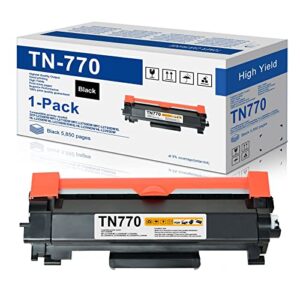compatible tn770 super high-yield black toner cartridge replacement for brother tn-770 hl-l2350dw hl-l2370dw mfc-l2750dw mfc-l2717dw printer ink | tn7701pk