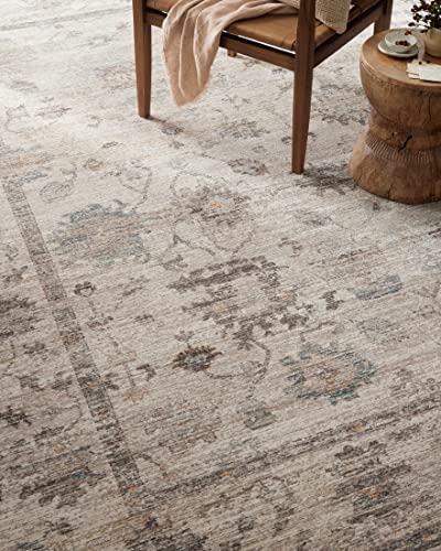 Magnolia Home by Joanna Gaines x Loloi Millie Collection MIE-01 Silver / Dove 7'-10" x 10' Area Rug