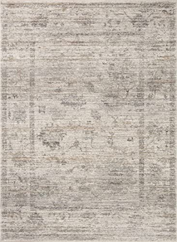 Magnolia Home by Joanna Gaines x Loloi Millie Collection MIE-01 Silver / Dove 7'-10" x 10' Area Rug