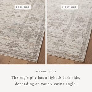 Magnolia Home by Joanna Gaines x Loloi Millie Collection MIE-01 Silver / Dove 7'-10" x 10' Area Rug