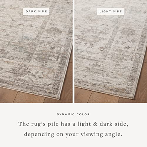 Magnolia Home by Joanna Gaines x Loloi Millie Collection MIE-01 Silver / Dove 7'-10" x 10' Area Rug